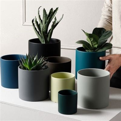 花盆大口径30以上的托盘特大大小植物圆形M带托盘套装落地陶瓷北