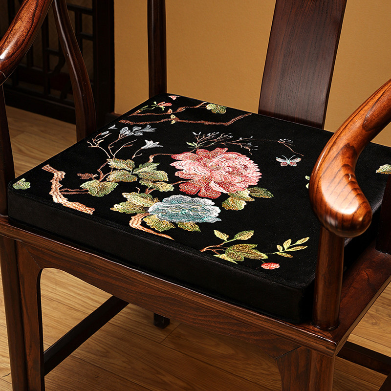 新中式椅垫坐垫红木沙发座垫圈椅垫办公室椅子垫古典太Z师椅茶椅