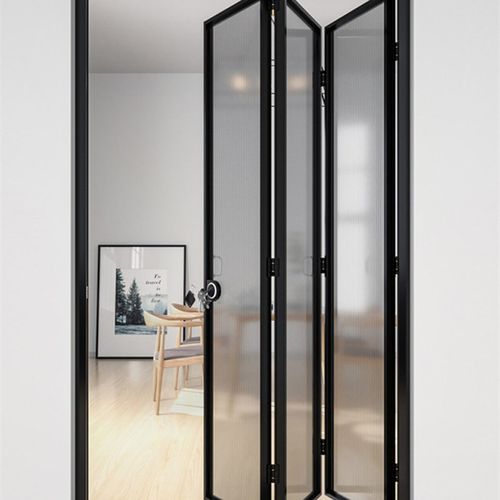折叠门 钢化玻璃无下轨移门 卧室客厅餐厅卫生间隔断推拉门厨房间 - 封面