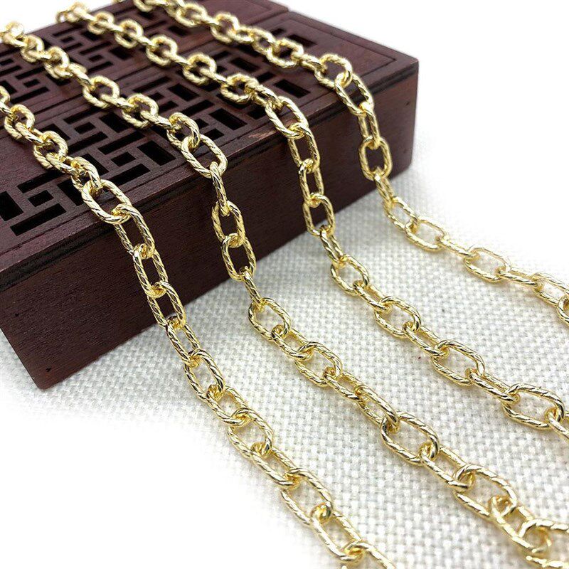 金属铜十字焊口麻花椭圆O字形t链条6x10mm10m/卷链条 DIY项链饰品