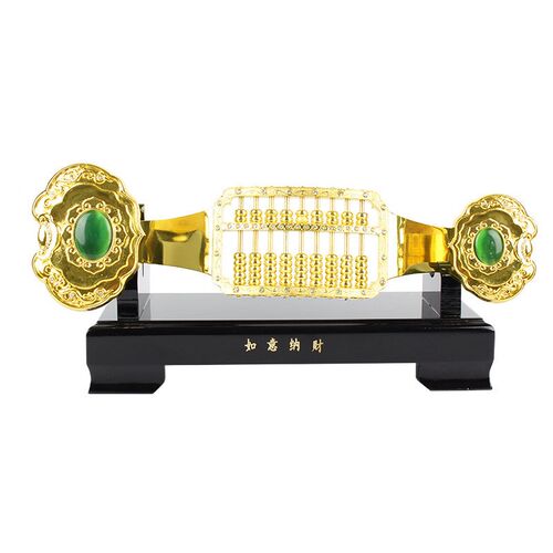 仿古如意算盘摆件 合金算盘吉祥如意家居用品风水摆饰工艺品