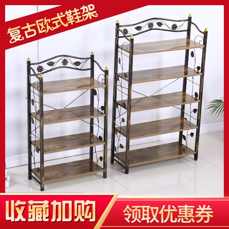 鞋架子门口放家用室内好看多层欧式简易家用铁艺白色鞋柜客厅收纳