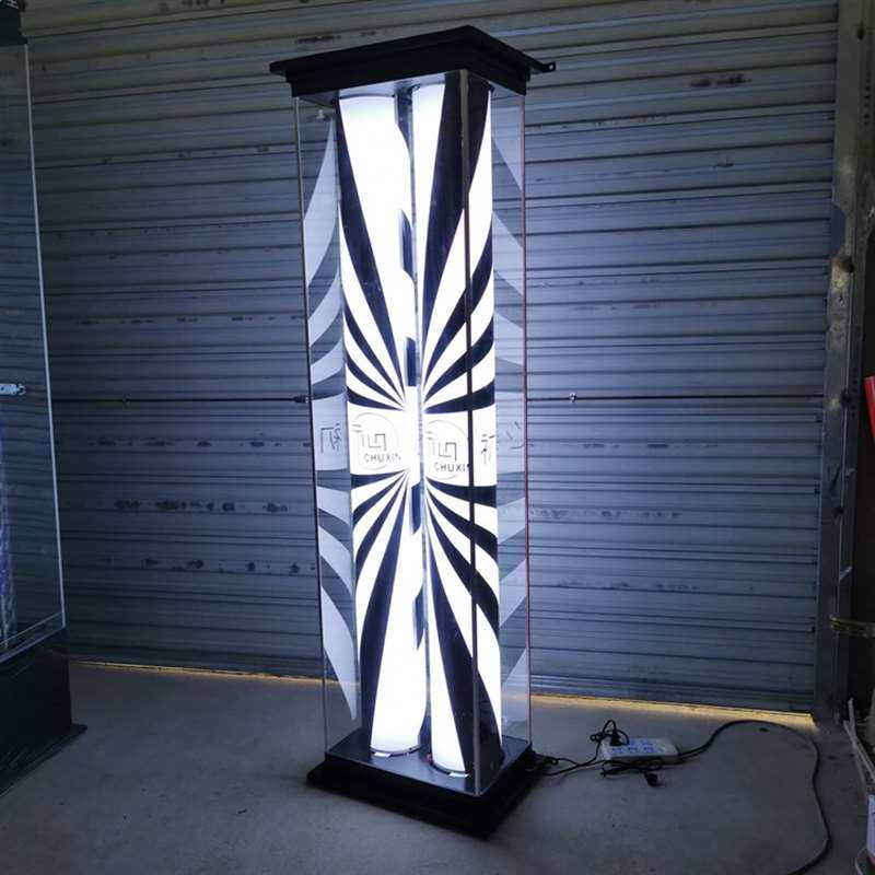 定制美发转灯双筒加亮理发店转灯美发店玻璃挂墙灯箱两用发廊落地