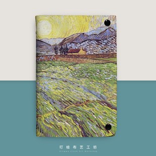日出时的田野布面活页本定做A5艺术油画手帐本高颜值笔记本本子A6
