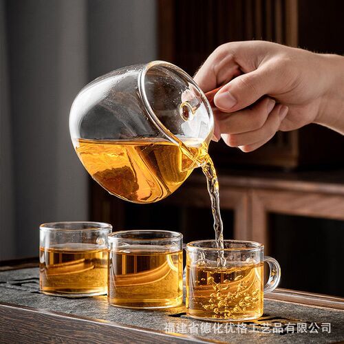 侧把公道c杯茶海家用日式茶具配件泡茶匀杯公杯单个耐热玻璃分茶