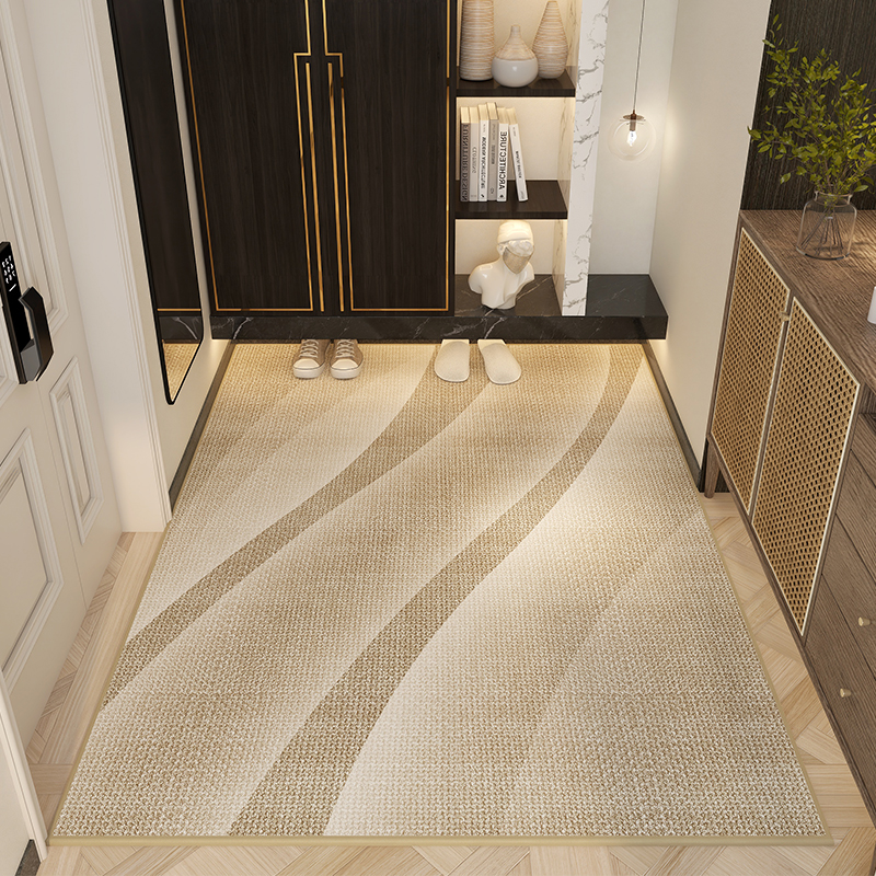 入户门地垫法式轻奢高级纯色客厅卧室地毯门垫进门口家用脚垫耐脏