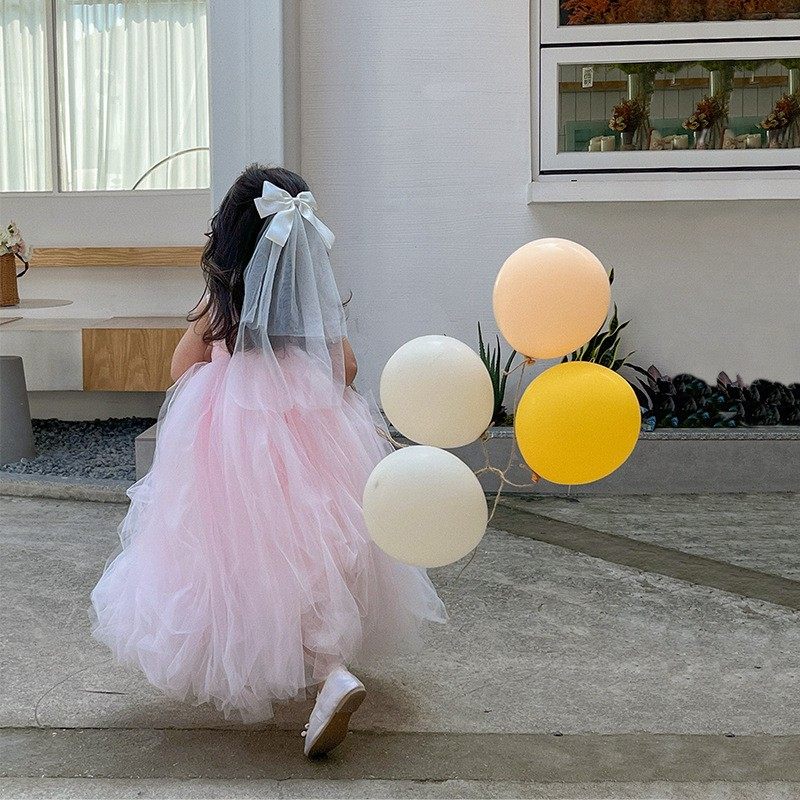 韩版童装2023洋气公主裙女童连衣裙生日礼服婚纱裙走秀花童蓬蓬裙