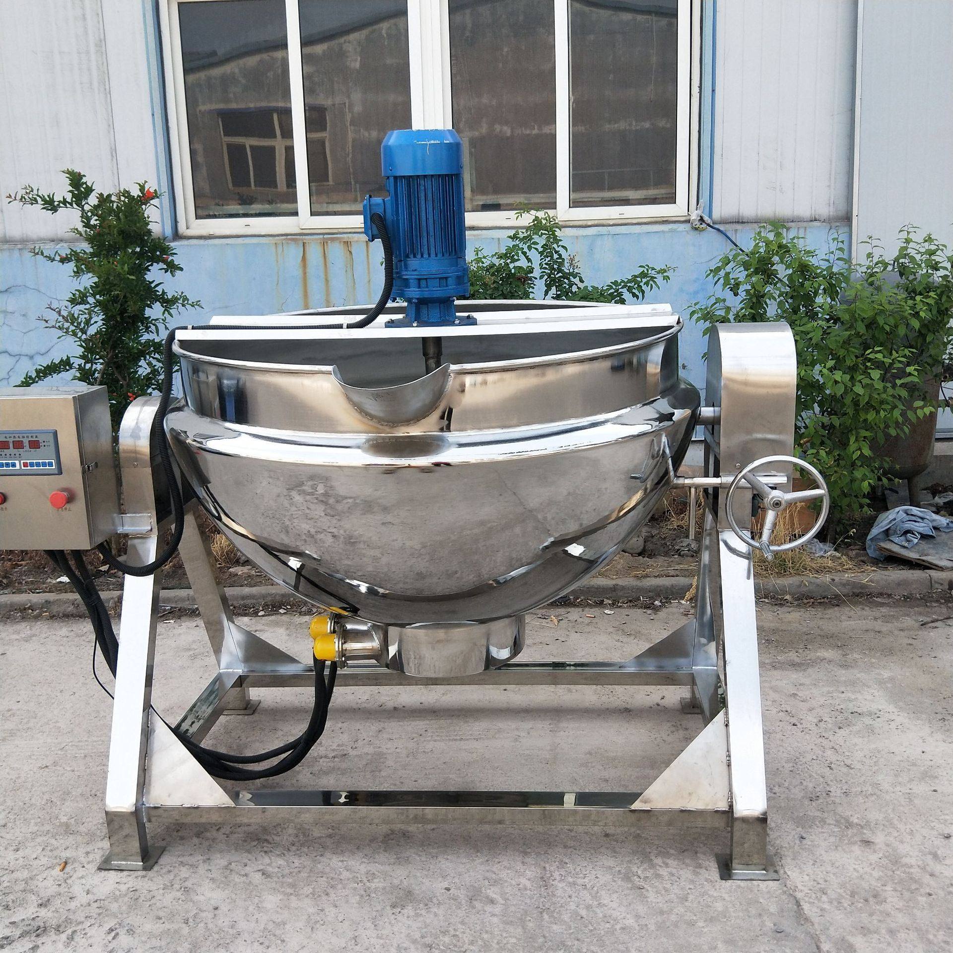 可倾式电加热导热油夹层锅 肉制品蒸煮锅 熬化糖夹层炒锅