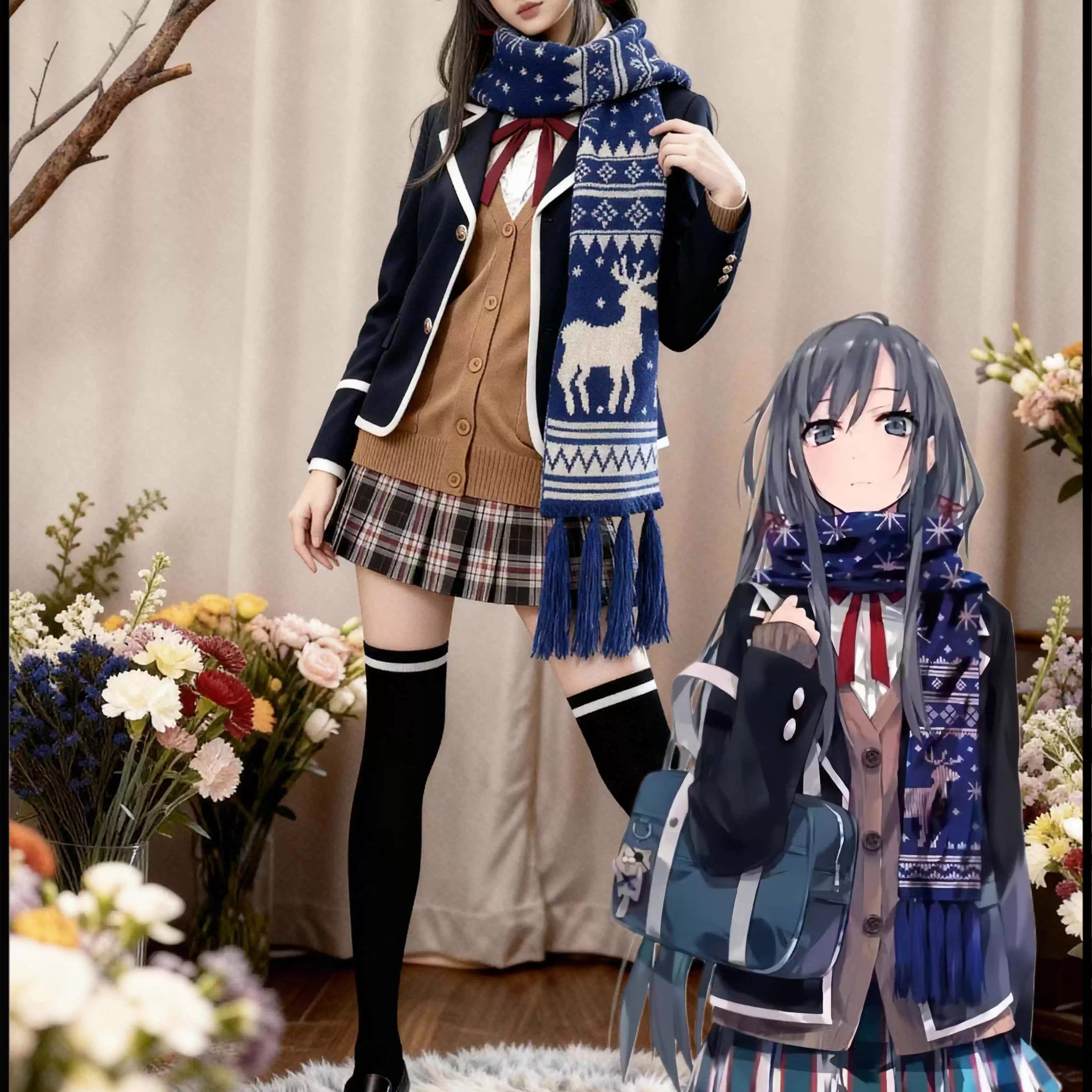 雪之下雪乃cos服冬装全套女cos服