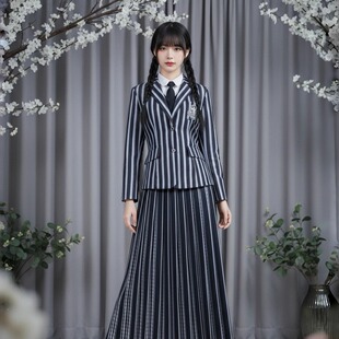 女cos服星期三校服cos亚当斯一家cos星期三cos服原创长款欧美cos