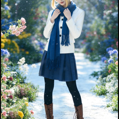 FATE吾王saber冬季cos服