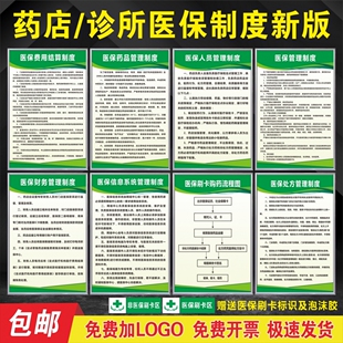 医保规章制度牌医保政策宣传栏药店医保制度医保定点诊所医保制度