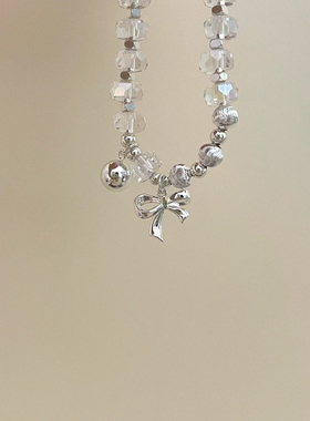 水晶蝴蝶结手链合金日韩水晶女