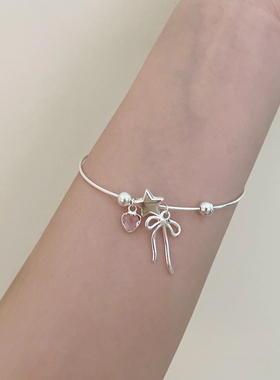 爱心蝴蝶结手链合金日韩女