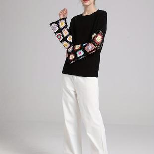 autumn winter sweater embroidered long new flower fashion