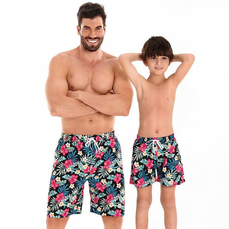 Mens swimming trunks parent-child style large size plus