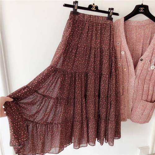 Floral skirt spring floral skirt long skirt