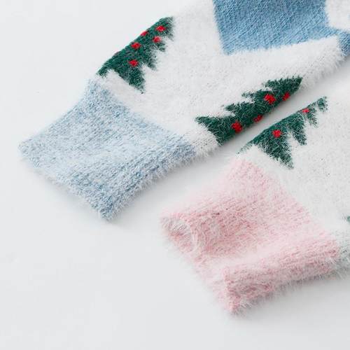 sweater knitted pullover snowman tree Christmas sweater