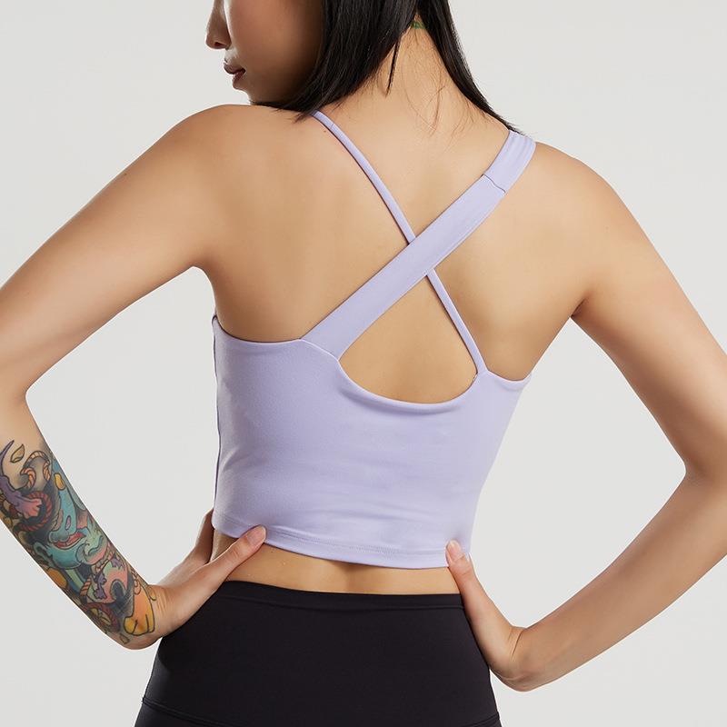Underwear Bra Neck Halter Short Top Yoga Outerwear Knotted