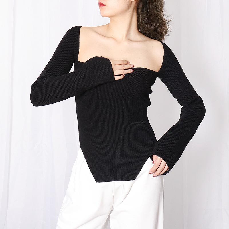 sides women knitted knitted bottoming both for on slits