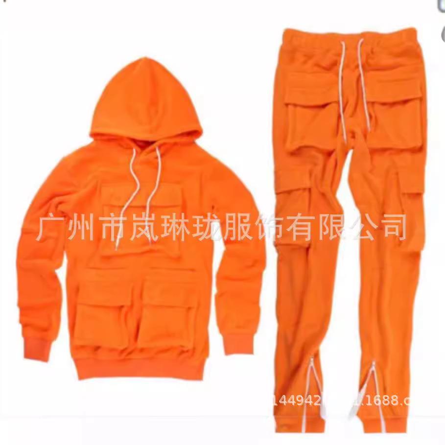 Mens Trousers with Grid and Three-Dimensional Pockets Mens