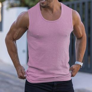 vest sports men fitness running Mens color shaped striped