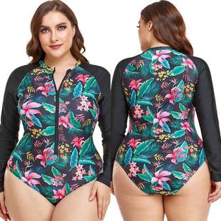 Womens One-piece Swimsuit Fat Girls Pregnant Women Zipper