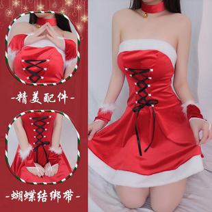 nightdress tie bow velvet dress top tube red temptation