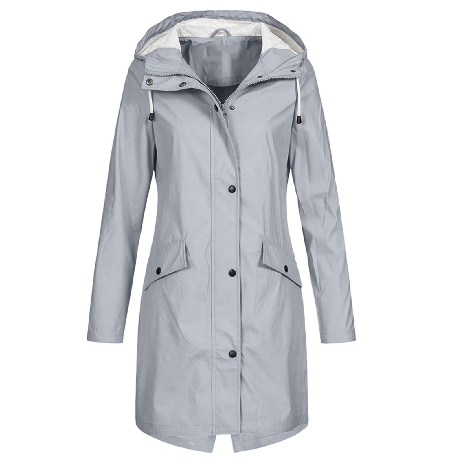 rain outdoor windbreaker long hooded raincoat plus size