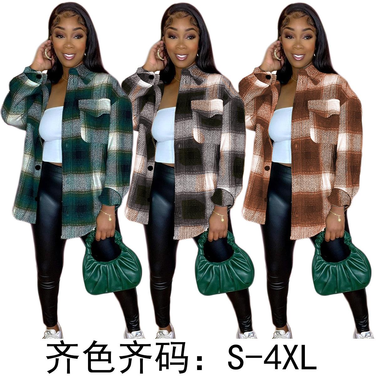 Large size material womens coat color woolen fashionable