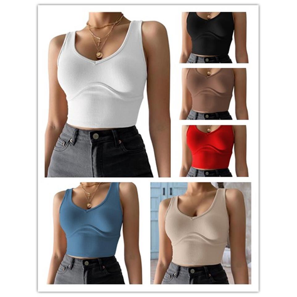 INS slim sexy deep V-neck navel-baring vest chest-shaped