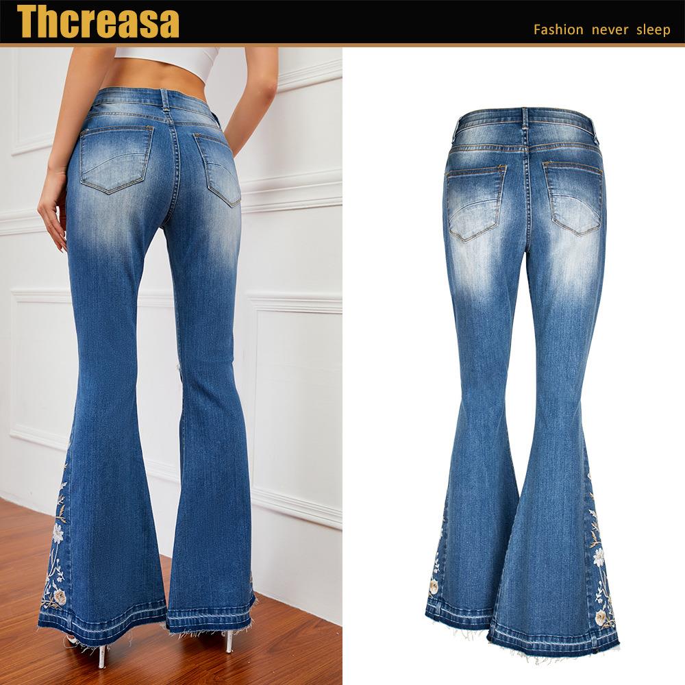 Flared jeans for women Heavy work three-dimensional