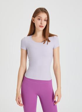 tops quick-drying and sleeves short wear yoga drawstrings