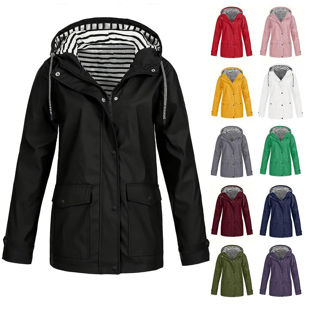 women jackets winter coat jacket solid rain outdoor plus