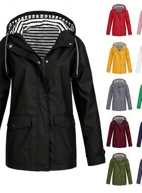 women jackets winter coat jacket solid rain outdoor plus