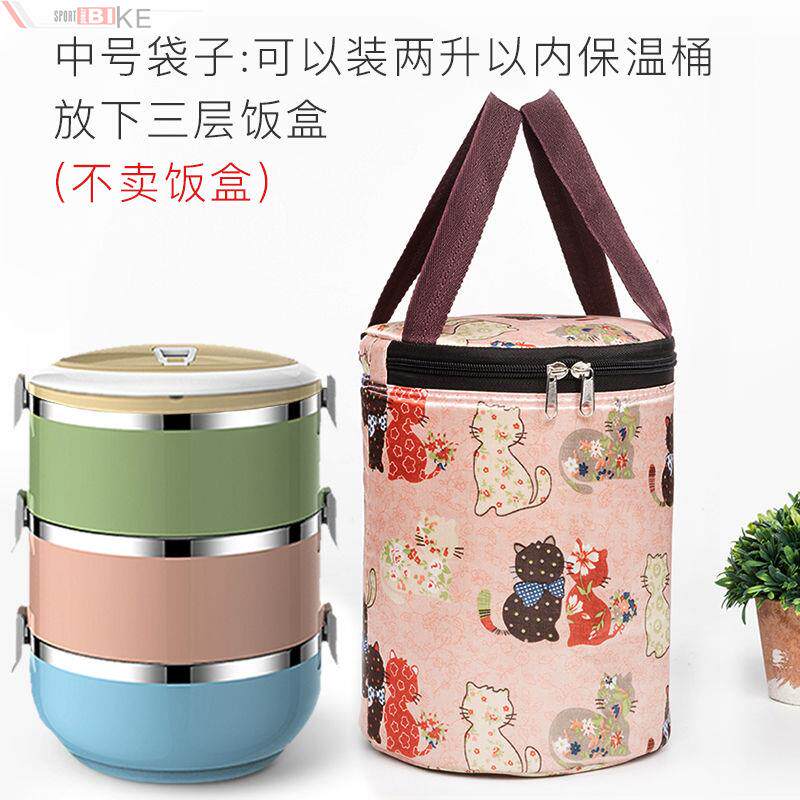 手提保温袋圆筒形加厚铝箔保温圆形饭盒实用保鲜糖果焖烧壶便当袋