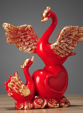 天鹅摆件客厅房间桌面卧室装饰品玄关工艺品闺蜜结婚礼物酒柜创意