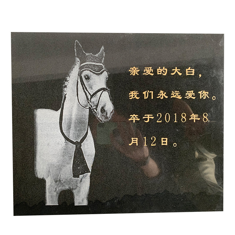 影雕宠物纪念碑大理石鹅卵石雕刻狗狗猫咪石碑小牌二维码刻字包邮