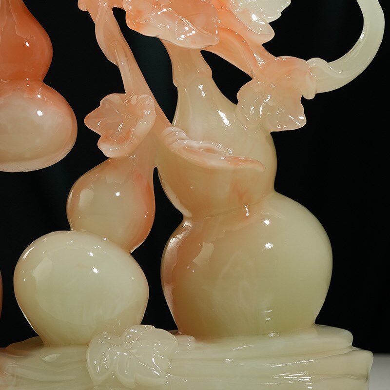 五福临门招财葫芦摆件玉石客厅玄关电视柜装饰搬新家乔迁新居礼品