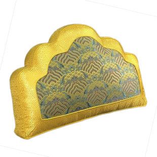 中式宫廷靠垫元宝定制定做靠包靠背罗汉床绸缎扇形大抱枕靠背靠山