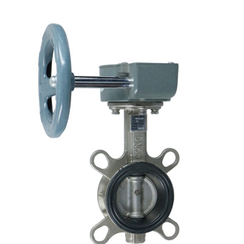 埃美柯9818/9819蝶阀对夹手柄不锈钢D71X球磨不锈钢手动开关阀门