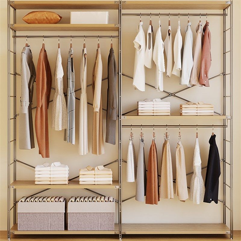 开放式衣柜带储物柜一体靠墙卧室步入式衣帽间架子落地衣架置物架,住宅家具,组合衣架,淘宝优惠券,粉丝福利购,淘宝优惠卷