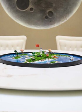 大圆桌中间转盘摆花餐桌转盘中间装饰包厢圆桌景观桌面摆花装饰