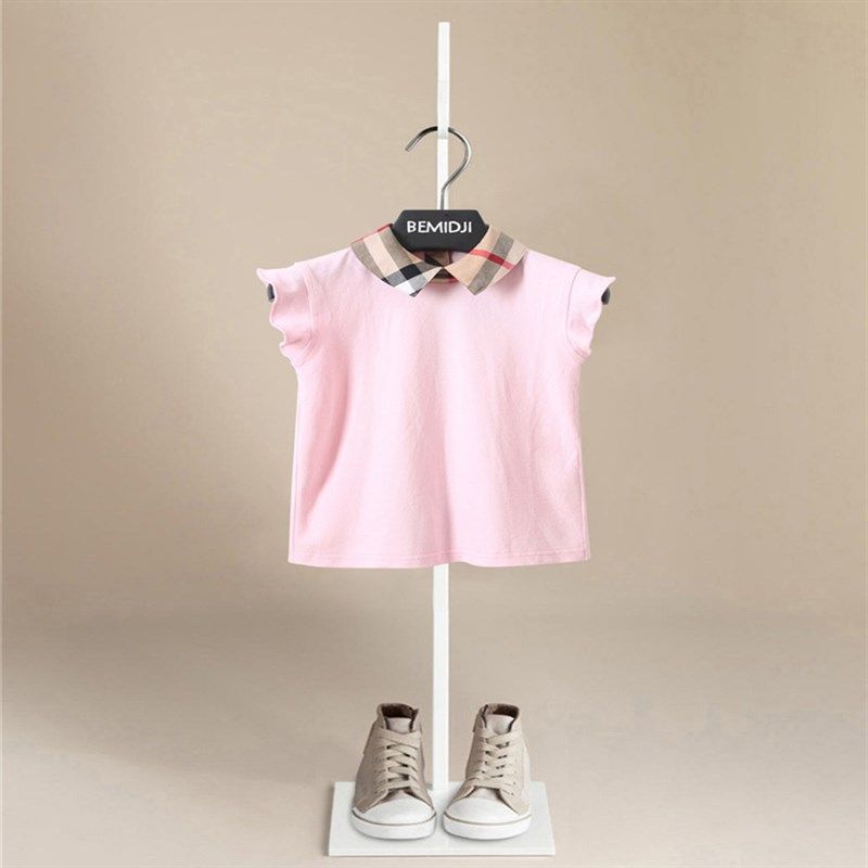 伯米吉童装夏季新品女童儿童polo针织T恤短袖上衣百搭纯棉裙衫棉