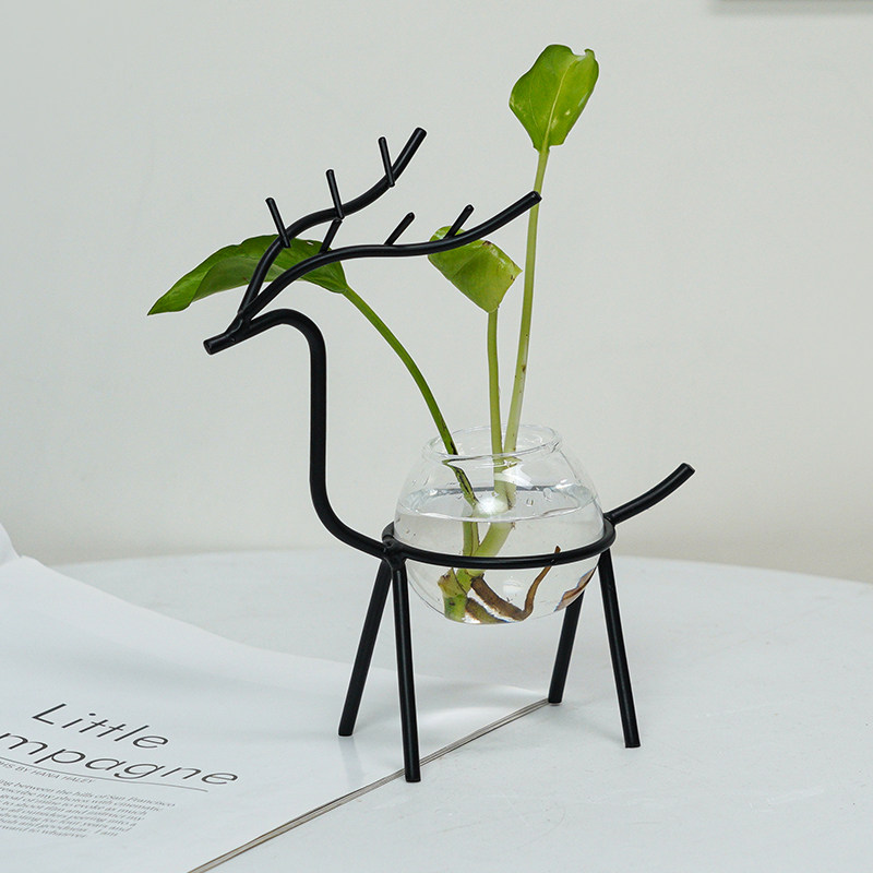 北欧桌面水培花盆摆件办公桌客厅多肉绿萝水养植物花瓶装饰摆设