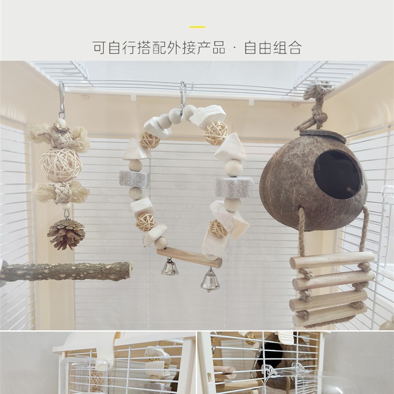 宠物鸟笼鹦鹉笼生态透明亚克力牡丹玄凤虎皮专用大号别墅家用笼子