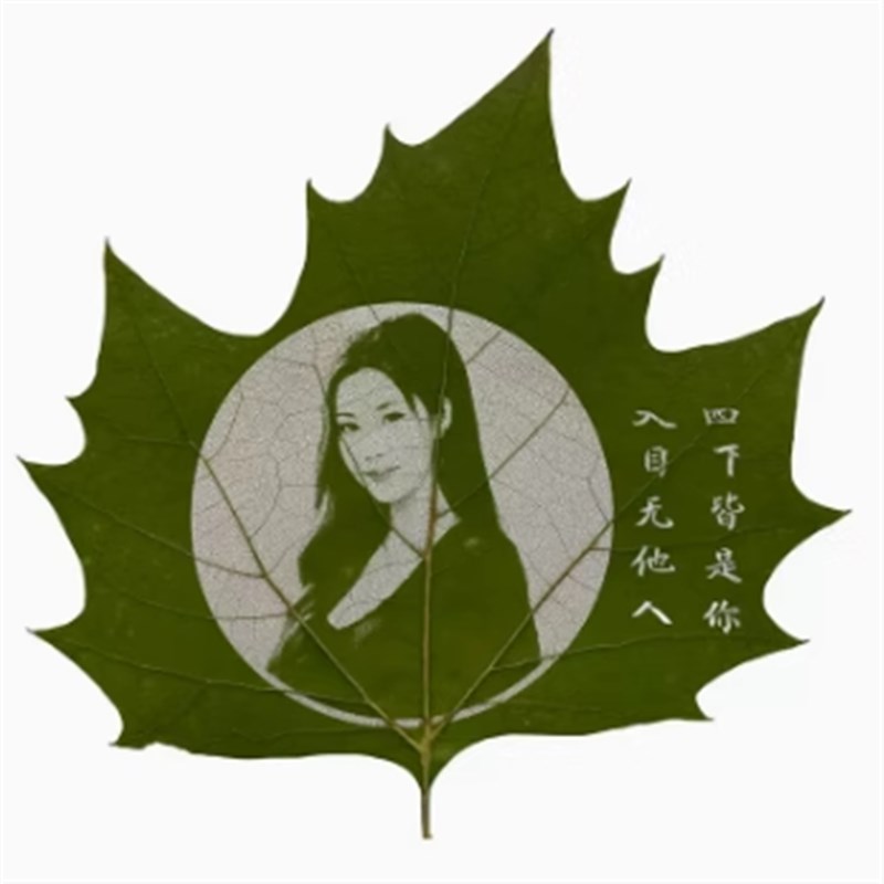 梧桐树叶雕刻定制照片女生纪念礼品叶子教师节生日情人节叶雕礼物