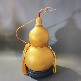 金葫芦天然葫芦挂件大中小开口葫芦五帝钱客厅玄关办公室门口摆件