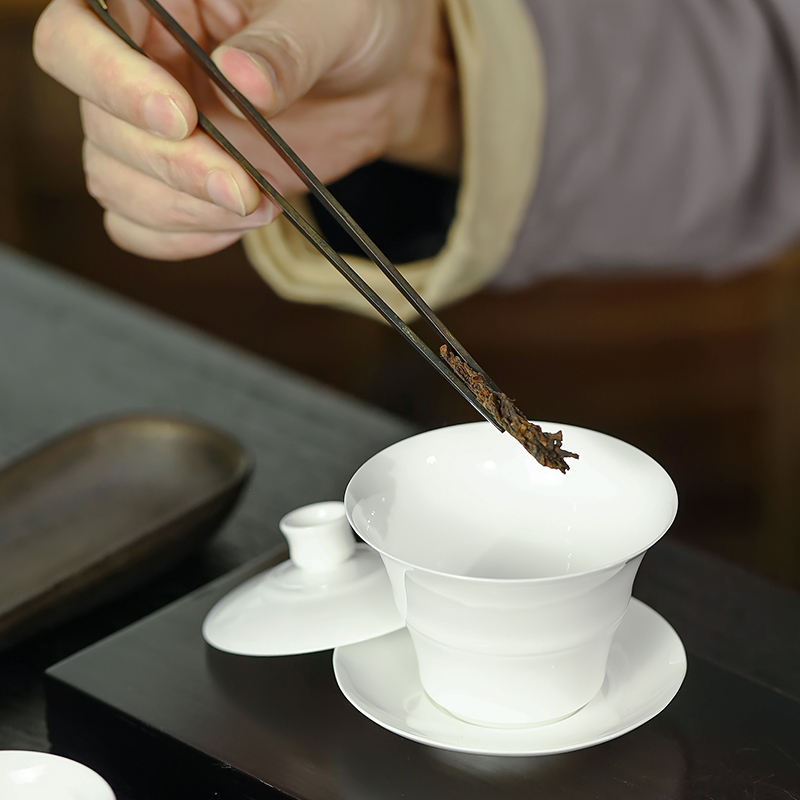 一纪手工做旧黄铜茶夹纯铜茶道六君子小镊子功夫泡茶取茶工具配件