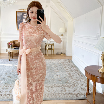 气质伴娘服法式高级感轻奢生日聚会平时可穿连衣裙成人礼礼服裙女
